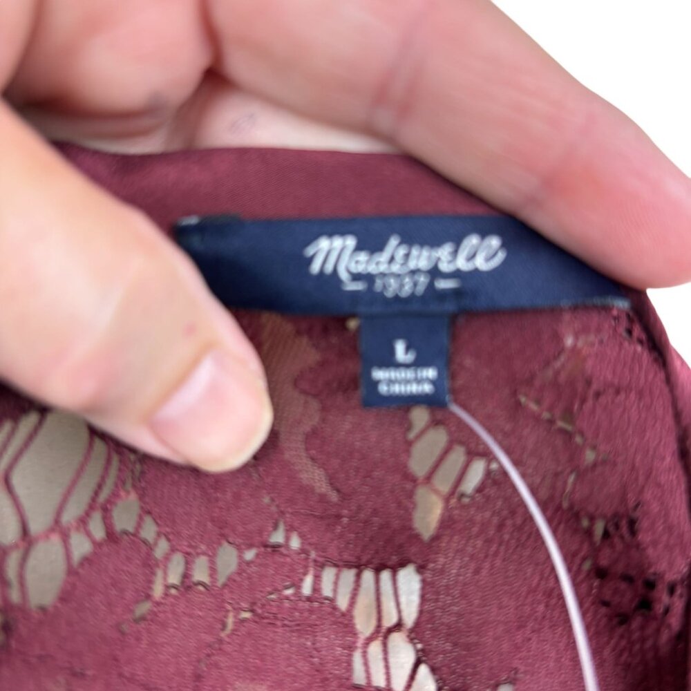 Madewell top, size Large, semisheer, lace, NWT, summer, dressy, office, zipper - Picture 8 of 11